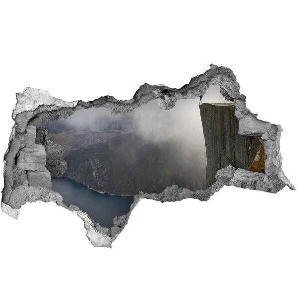 Sticker trou dans le mur Vue depuis la falaise surplombant le fjord