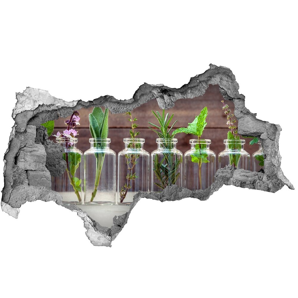 Autocollant à effet 3d trou Plantes en pots béton