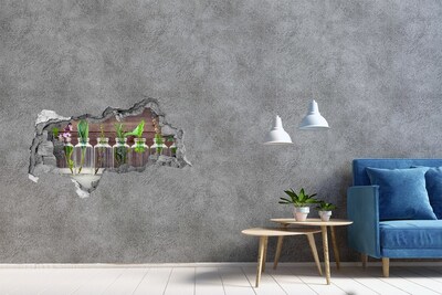 Autocollant à effet 3d trou Une oasis de verdure dans des bocaux en verre