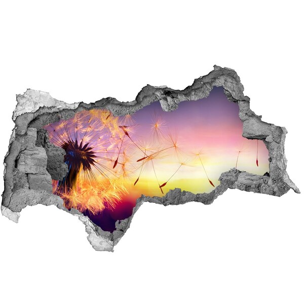 Autocollant à effet 3d trou Rêves de fleurs au coucher du soleil