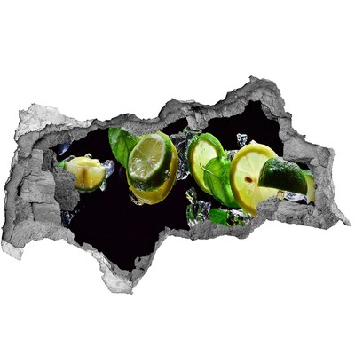 Autocollant mural trou Une dose de fraîcheur citronnée