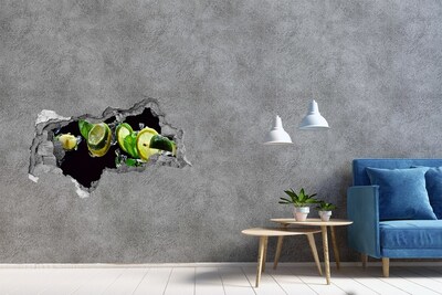 Autocollant mural trou Une dose de fraîcheur citronnée