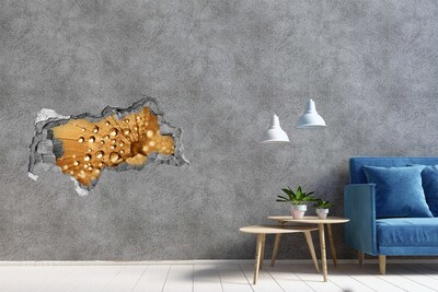 Sticker mural effet trou 3d Des gouttes sur une feuille