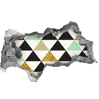 Sticker mural effet trou 3d Motifs géométriques sur le mur