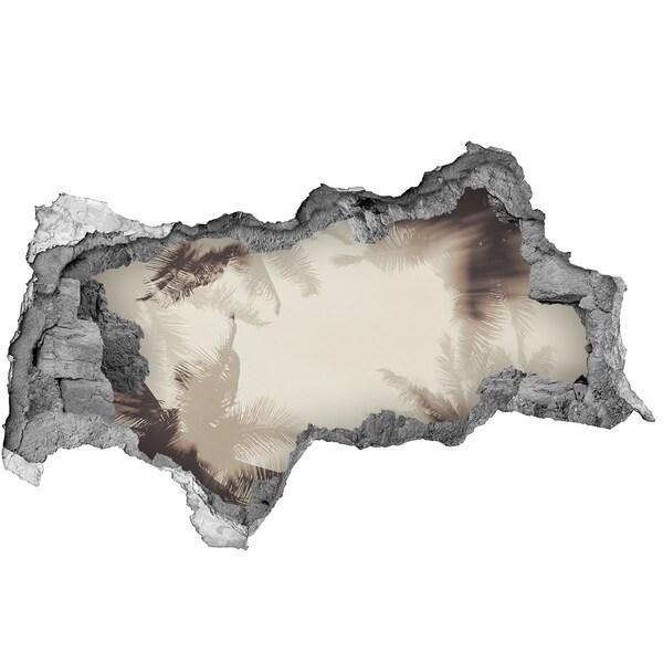 Autocollant mural trou Oasis tropicale derrière le mur