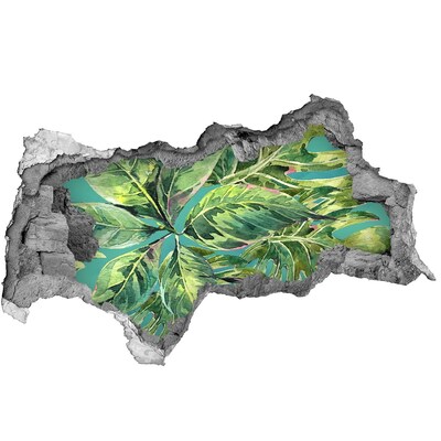 Autocollant mural trou Jungle verte derrière le mur