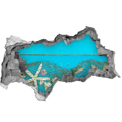 Autocollant à effet 3d trou Le monde sous-marin sur fond de récif