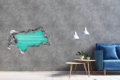 Autocollant mural trou Tableau turquoise dans un trou dans le mur