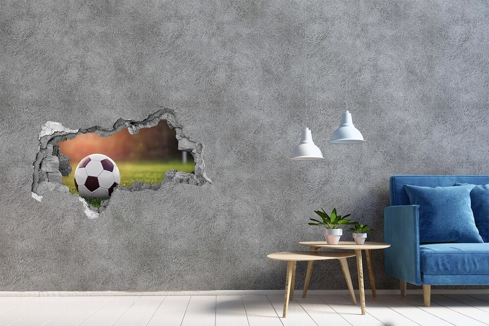 Autocollant mural trou Football béton