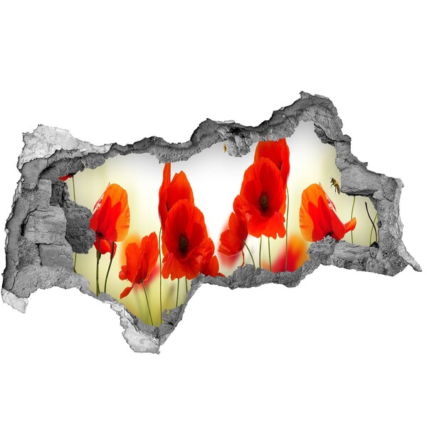 Autocollant à effet 3d trou Paradis fleuri avec une abeille