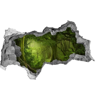 Sticker mural effet trou 3d Une forêt verte pleine de vie