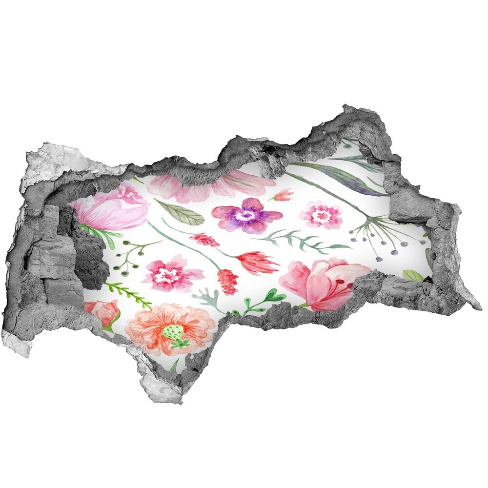 Autocollant à effet 3d trou Motif floral béton