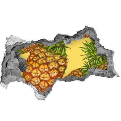 Autocollant mural trou Ananas béton