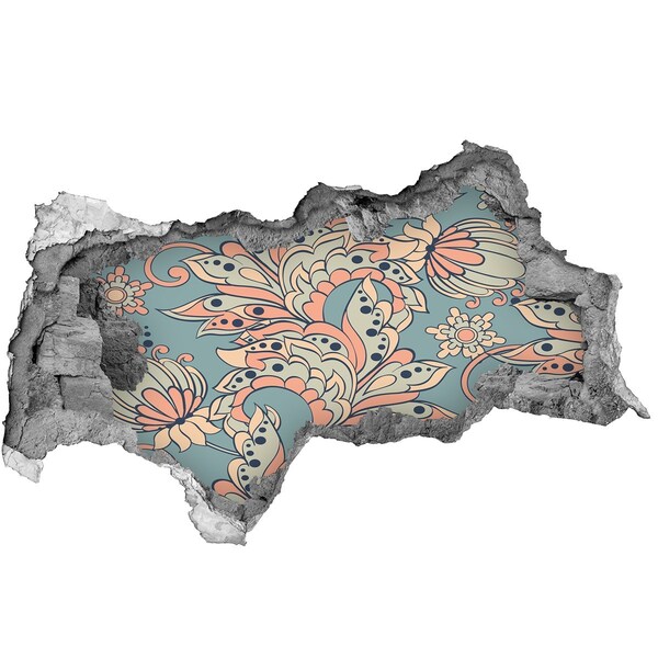 Autocollant mural trou Motif floral trou dans le mur