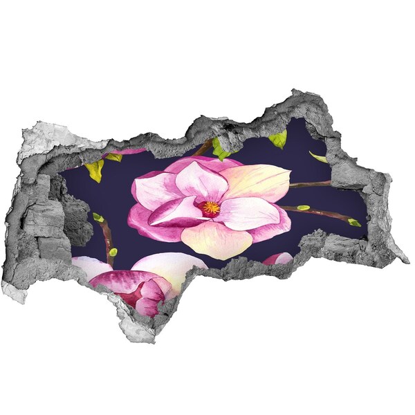 Sticker trou dans le mur Motif floral en béton