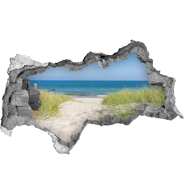 Sticker mural effet trou 3d Vue de la plage