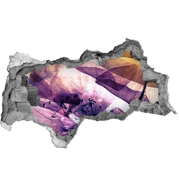 Sticker trou dans le mur Le monde floral derrière les murs