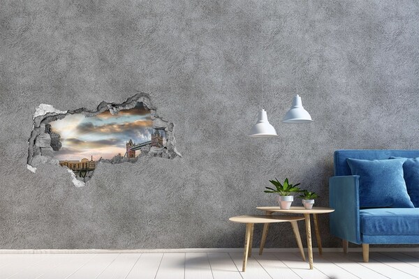 Autocollant mural trou Tower Bridge à Londres