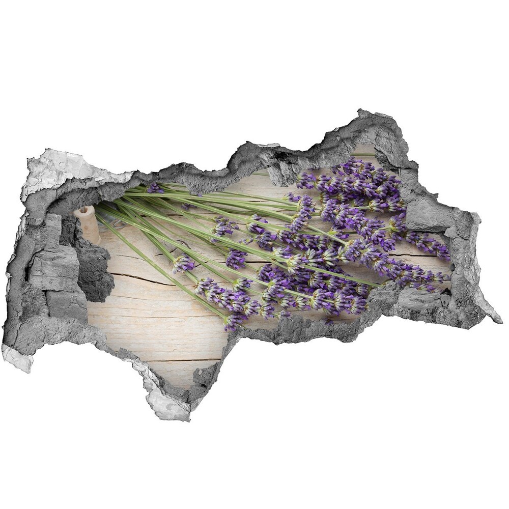 Autocollant à effet 3d trou Lavande en pot béton