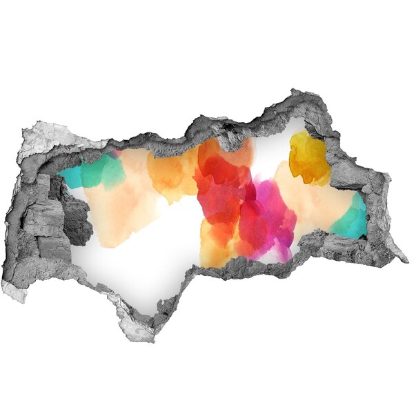 Autocollant à effet 3d trou trou coloré dans le mur