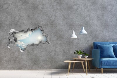 Autocollant mural trou Ciel avec des rayons de soleil