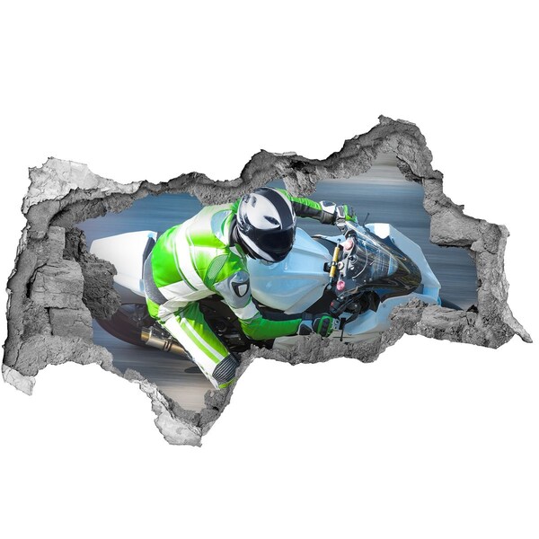 Sticker trou dans le mur Course de motos en action