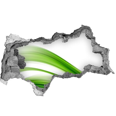 Autocollant à effet 3d trou Prairie verte à travers un trou dans le mur