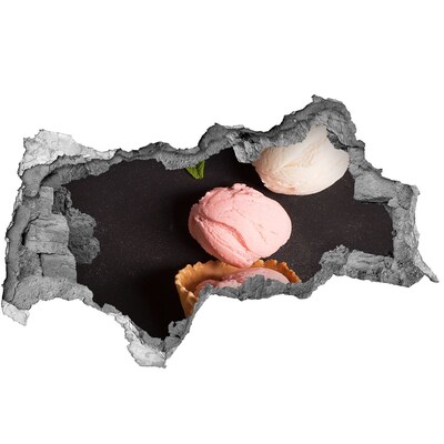 Sticker mural effet trou 3d Fête de la crème glacée Hole in the Wall