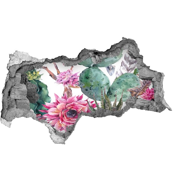 Sticker trou dans le mur Une oasis florale derrière le mur