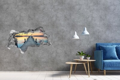 Autocollant mural trou Coucher de soleil sur le lac