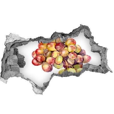 Sticker mural effet trou 3d Des fruits dans un trou dans le mur