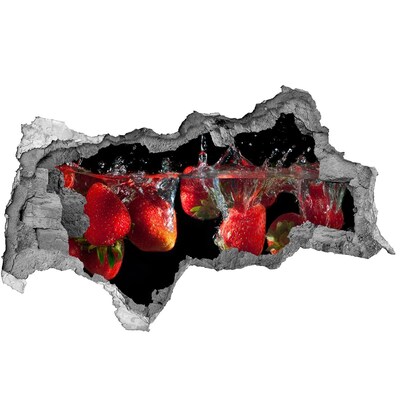 Autocollant à effet 3d trou Fraises sous l'eau béton