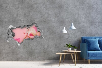 Sticker mural effet trou 3d Chat sur une chaise longue de plage