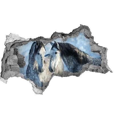 Autocollant à effet 3d trou Des chevaux dans l'espace virtuel