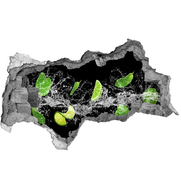 Sticker mural effet trou 3d Cocktail rafraîchissant au citron vert