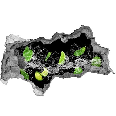 Sticker mural effet trou 3d Cocktail rafraîchissant au citron vert