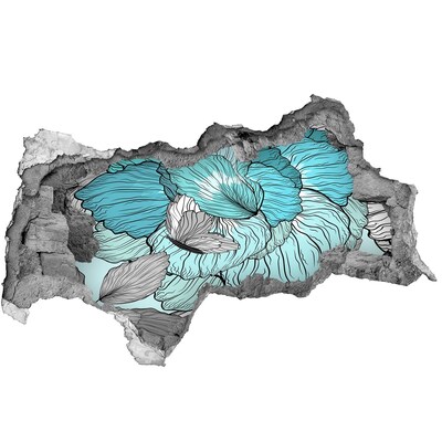 Sticker trou dans le mur Une oasis florale en béton