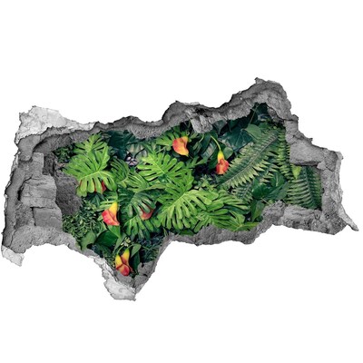 Autocollant mural trou Jardin tropical derrière le mur