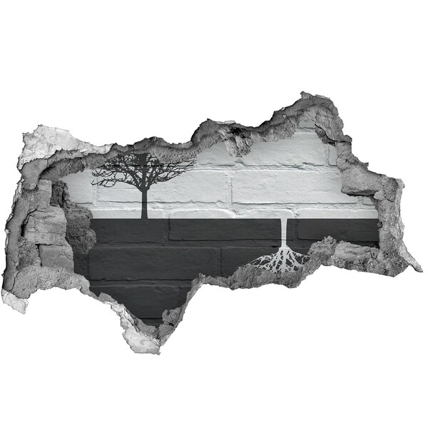 Sticker trou dans le mur Un arbre avec des racines