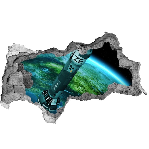 Autocollant mural trou Fusée dans l'espace