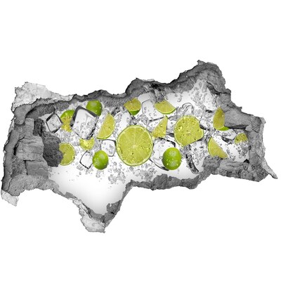 Autocollant à effet 3d trou Glaçons au citron vert béton