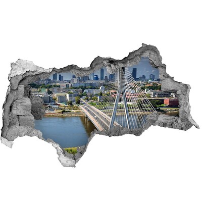 Autocollant à effet 3d trou Pont de Varsovie