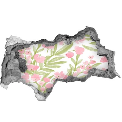 Autocollant mural trou Motif floral béton