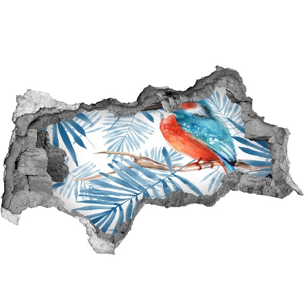 Autocollant mural trou Oiseau tropical parmi les feuilles