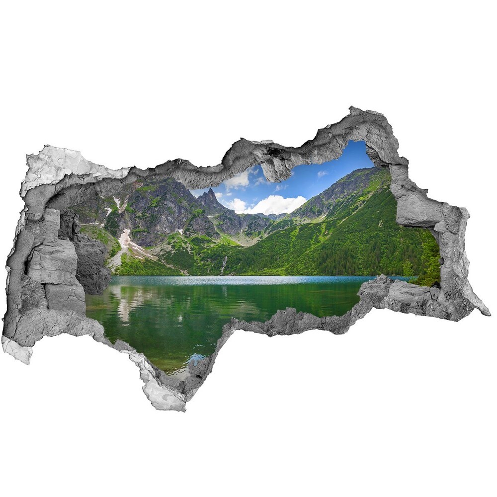 Sticker mural effet trou 3d Morskie Oko Tatry béton