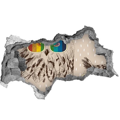 Sticker trou dans le mur L'œil du hibou dans un trou dans le mur