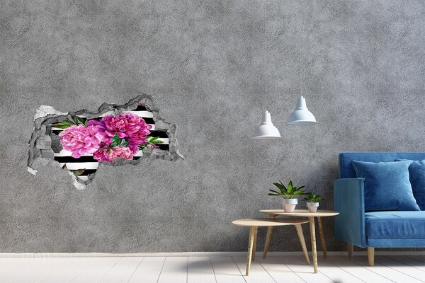 Sticker trou dans le mur Peinture murale florale Hole in the Wall