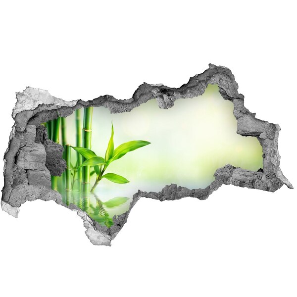 Autocollant à effet 3d trou Un paradis vert avec du bambou