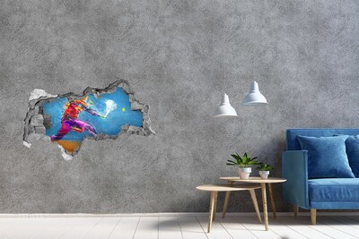 Sticker mural effet trou 3d Immersion dans les couleurs