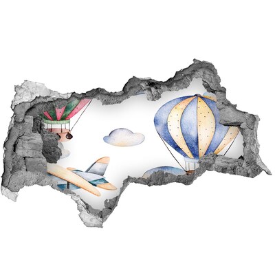 Sticker trou dans le mur Vol en ballon au-dessus des nuages